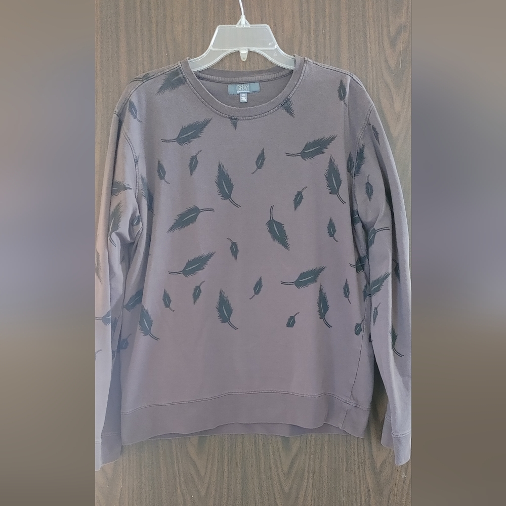 Gray Saks Fifth Ave purple sweatshirt